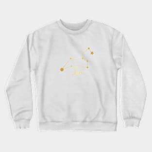 Leo Zodiac Constellation in Gold Crewneck Sweatshirt